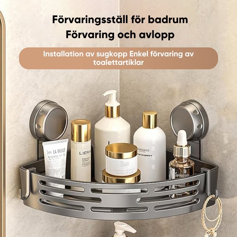 Triangulär sugkoppsduschcaddy