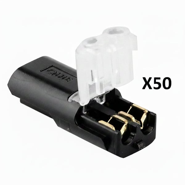 Double-wire Push-in Connector with Locking Buckle