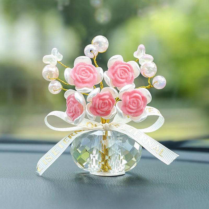 Crystal Rose Car Ornament