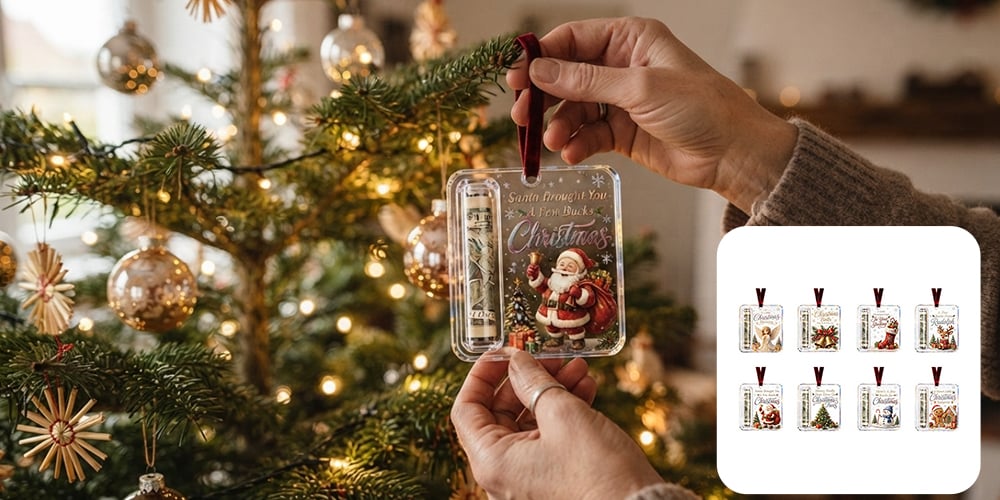 Creative Wooden Christmas Cash Holder Tree Ornament