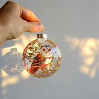 Vogel kerstboom platte ornamenten