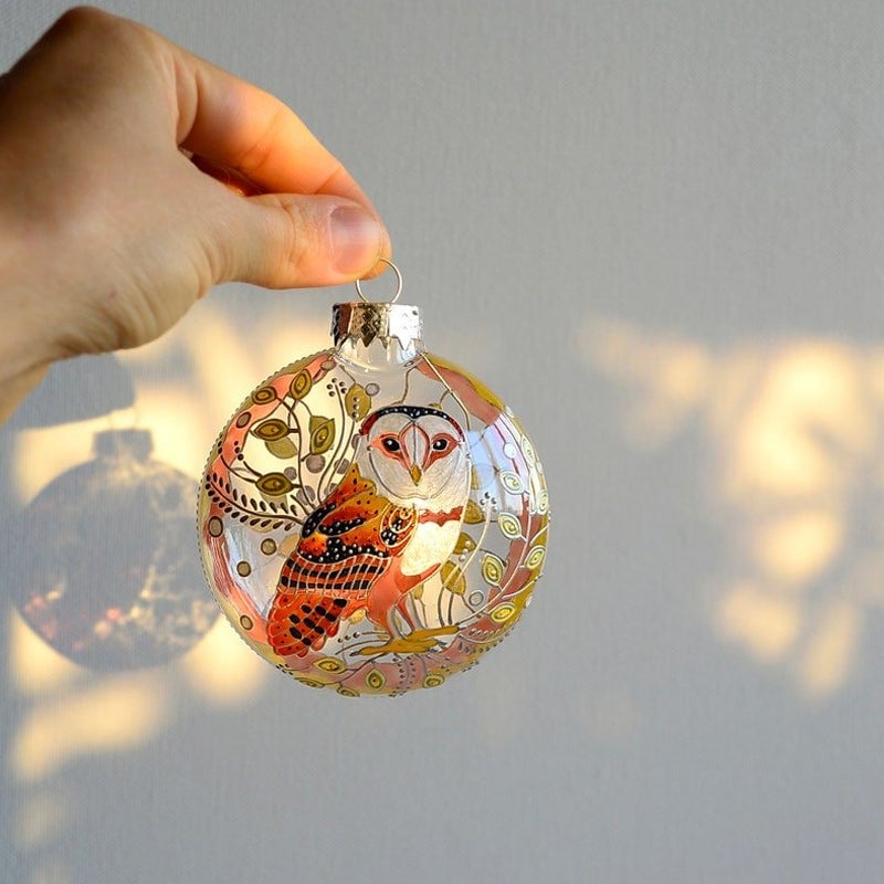 Vogel kerstboom platte ornamenten