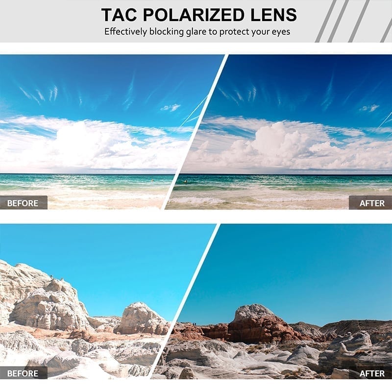 Polarized Square Sunglasses with Wrap-Around Design