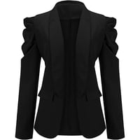 Women's Casual Lapel Blazer Puff Sleeve Open Front Work Blazer Suit