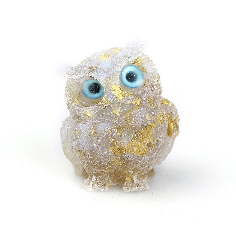 🦉Natural Crystal Gemstone Owl Ornament Home Decor