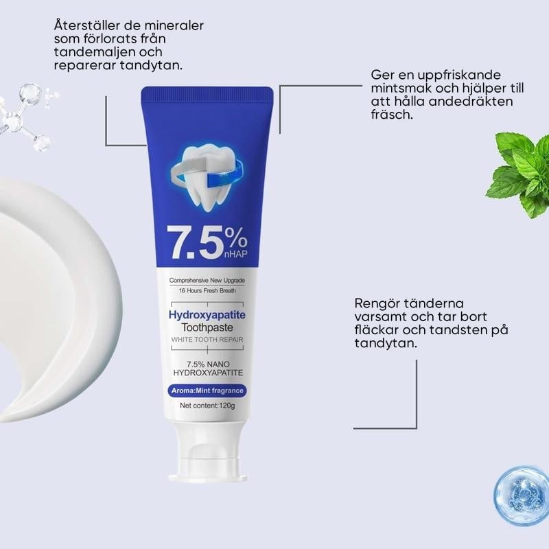 7,5 % nanohydroxyapatit-tandkräm