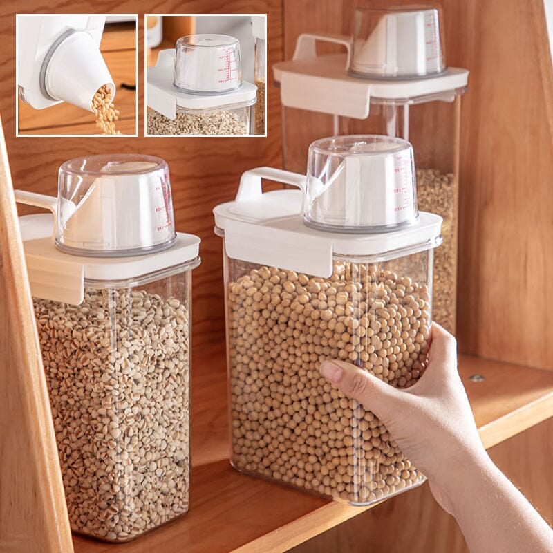 Cereal Dispenser Easy Flow Storage Jar Plastic Grocery Container