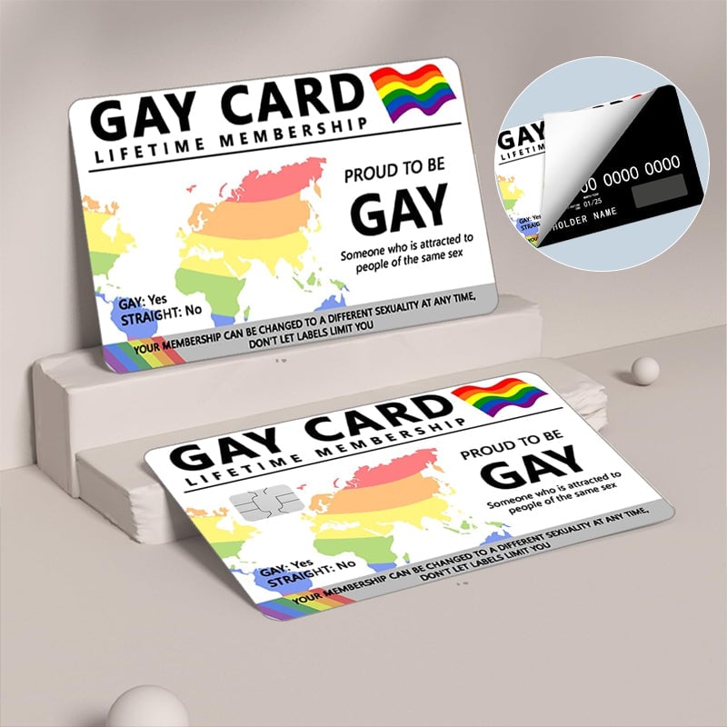 4-Piece Gay Card Lifetime Membership Credit Card Skin