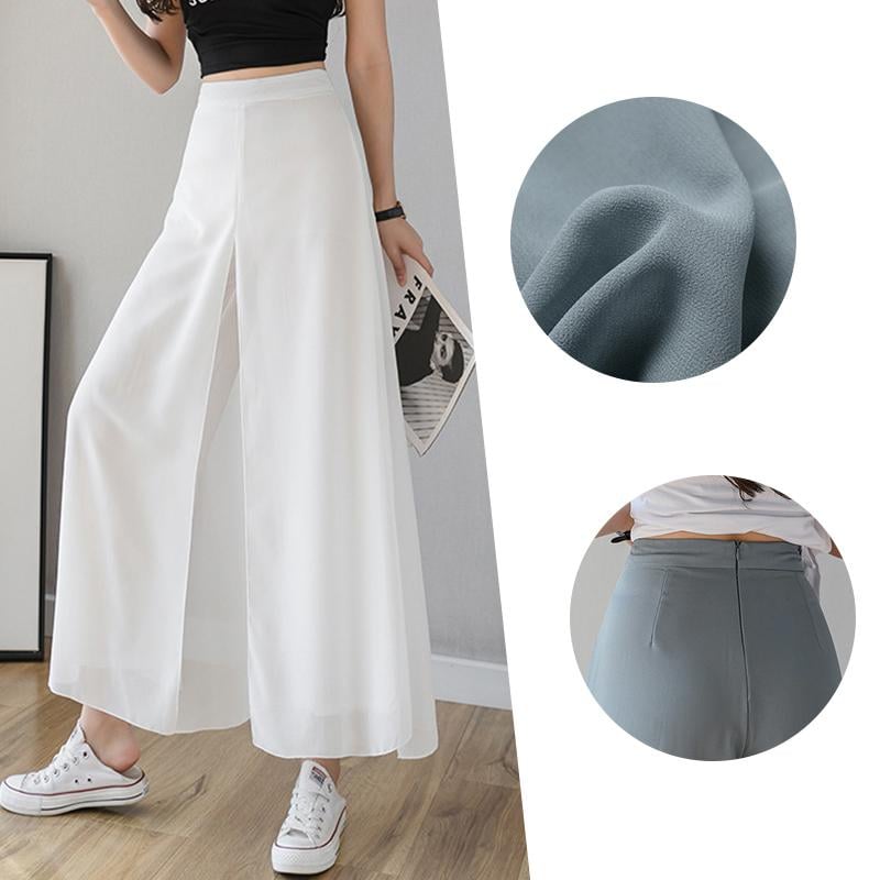 Pantalones anchos de gasa de seda hielo