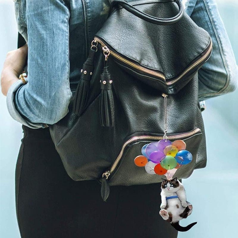 Pendentif de Chaton et de Ballons Colorés