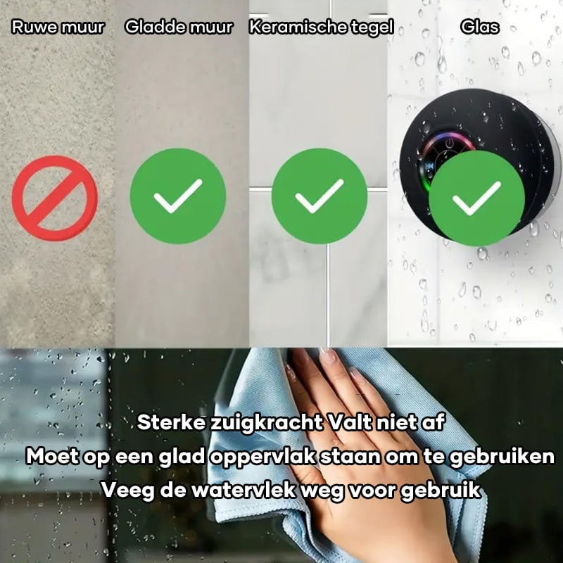【sale】Mini Bluetooth-doucheluidspreker met ledlicht