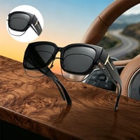 Polarized Square Sunglasses with Wrap-Around Design