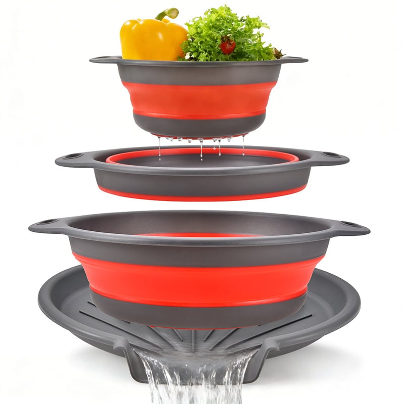 Saker® Collapsible Silicone Kitchen Strainer Set