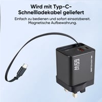 65 W GaN 3-in-1 einziehbares Schnellladegerät