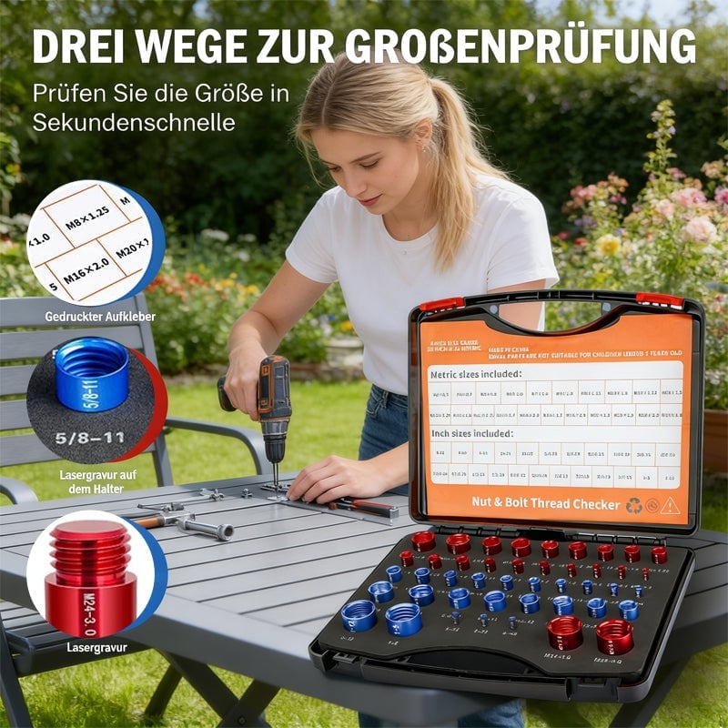 Gewindeprüfer-Set aus Aluminium