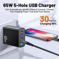 Sakerplus Multi Port Adaptor 65W Fast Charger - US Standard