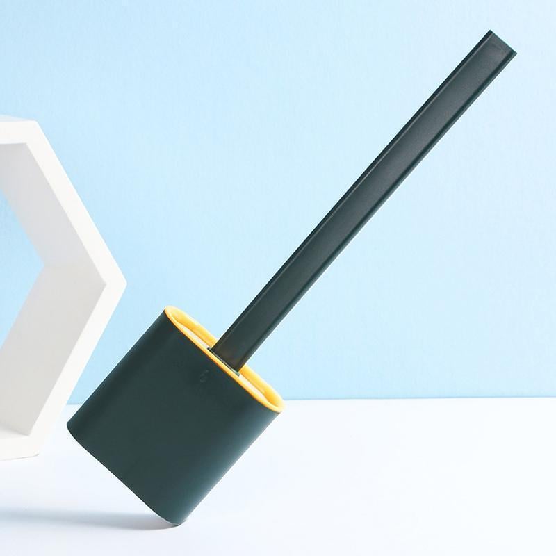 Juego de soporte y cepillo de silicona para inodoro