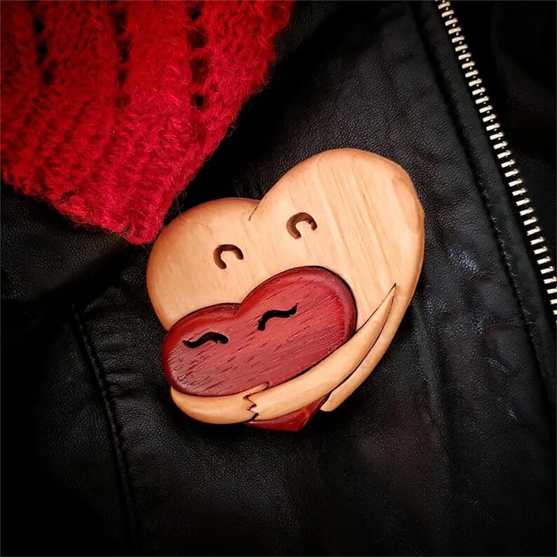 A Hug from My Heart for You Handmade Wood Carvings