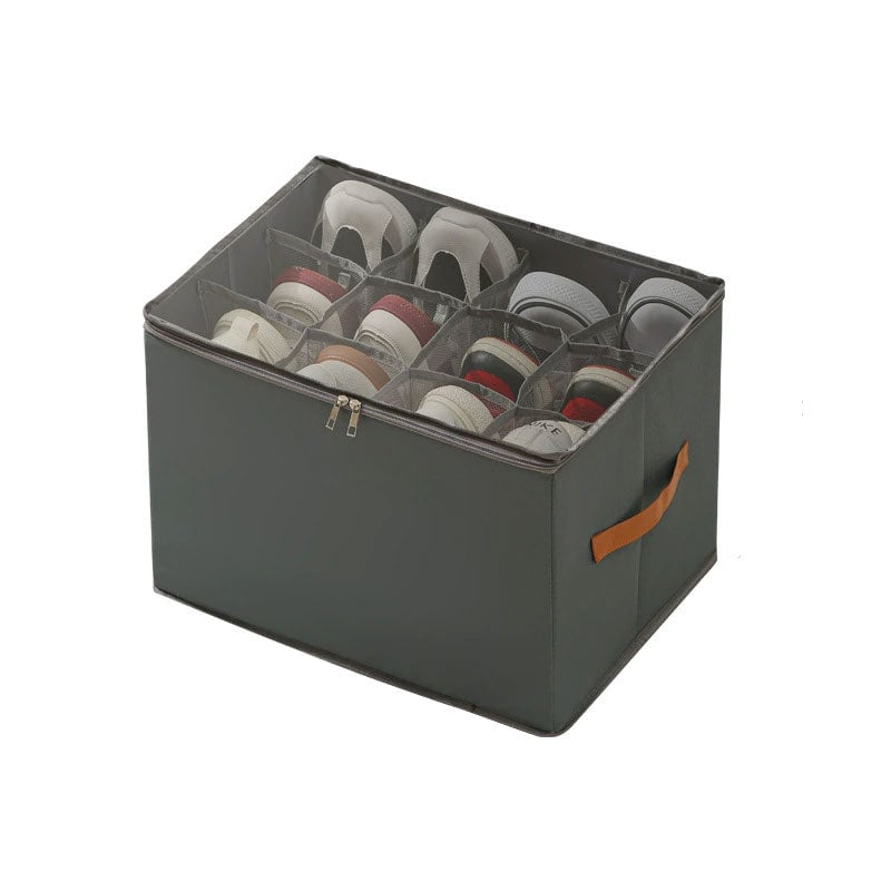 Collapsible Shoe Organizer Box with Transparent Cover