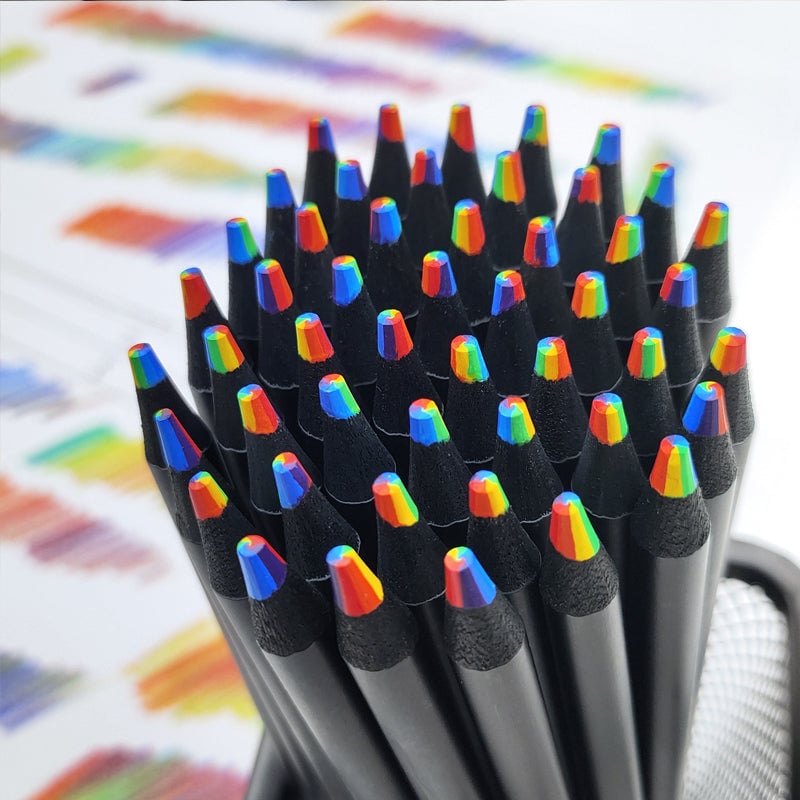 Leuk kleurpotlood met kleurverloop in regenboogkleuren