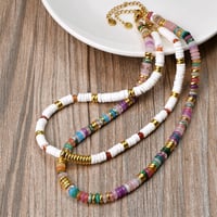Frisbee Natural Beaded Necklace