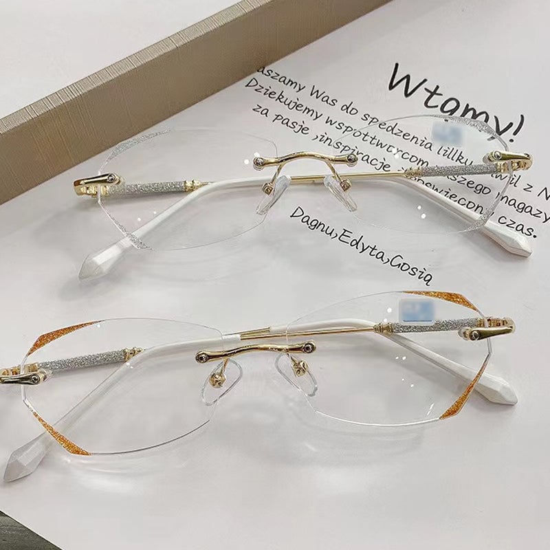 Modische randlose Anti-Blaulicht-Lesebrille