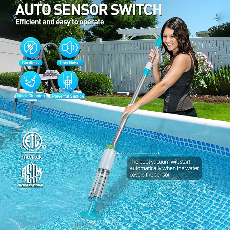 US Standard - 3in1Cordless Rechargeable Powerful Motor Swimming Pool Vacuum Cleaner