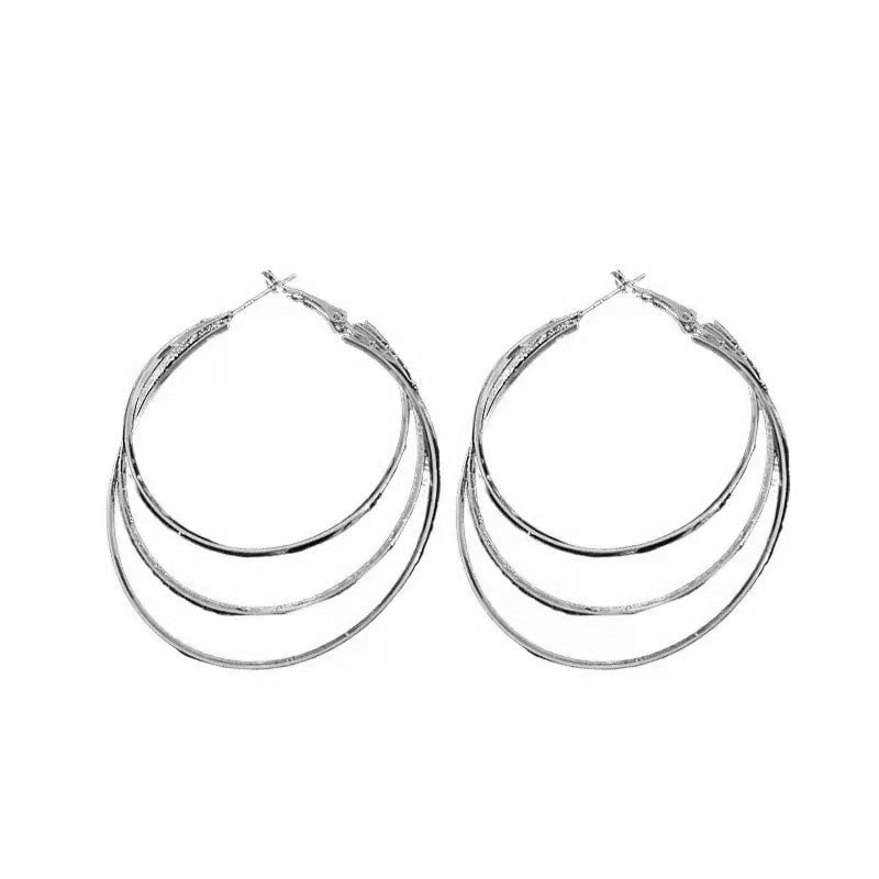 Boucles d'oreilles créoles multicouches