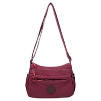 Solid Color Fashionable Multi-pocket Zipper Crossbody Bag