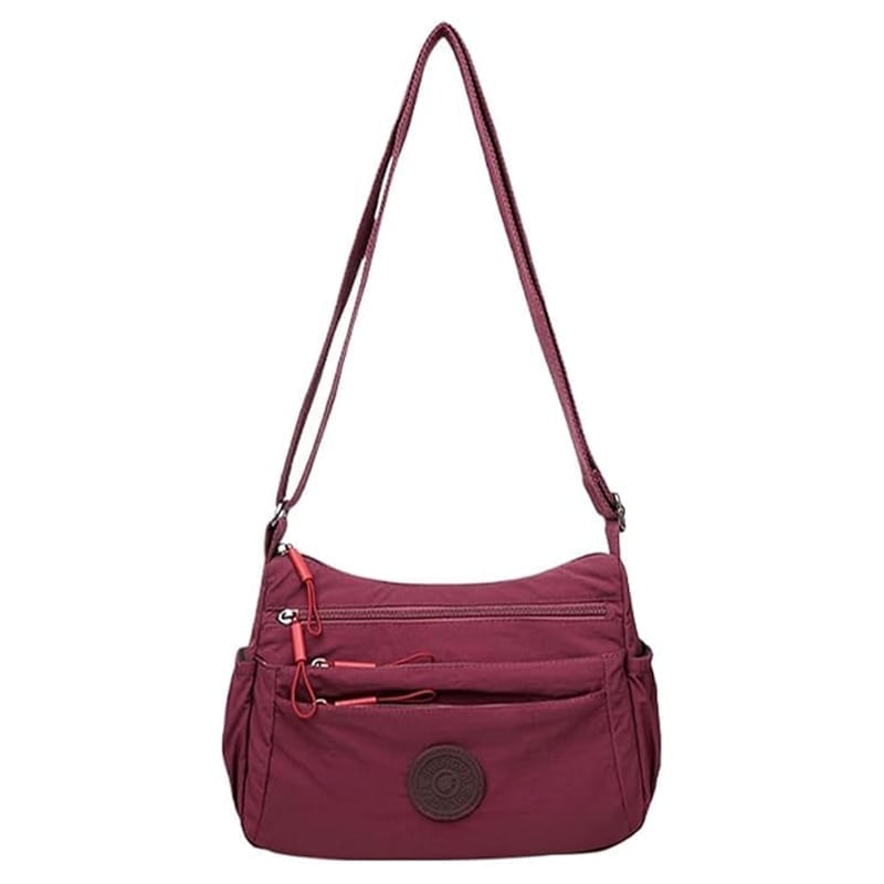 Solid Color Fashionable Multi-pocket Zipper Crossbody Bag