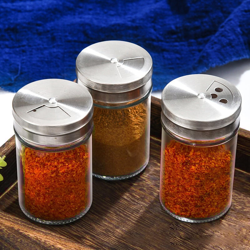 Glass Spice Jars Set