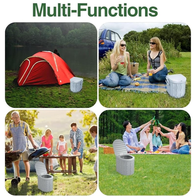 Portable Folding Toilet with Lid