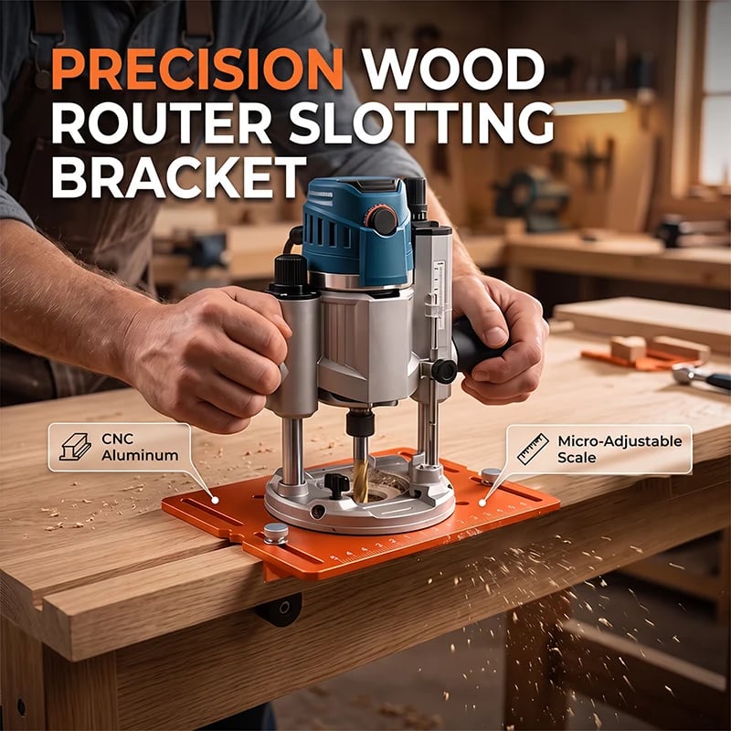 Precision Wood Router Slotting Guide Bracket