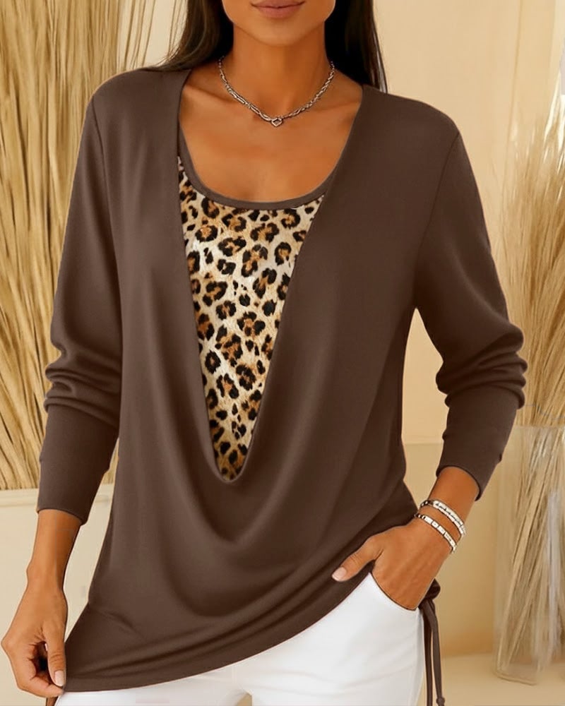 Top Met Luipaardprint En Vetersluiting
