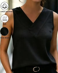 Sleeveless V-Neck Cross Tank Top