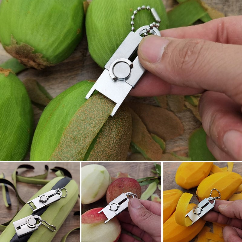 Porte-clés mini épluche-légumes en acier inoxydable