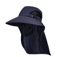 Men's Wide Brim Sun Hat with Removable Face Mask
