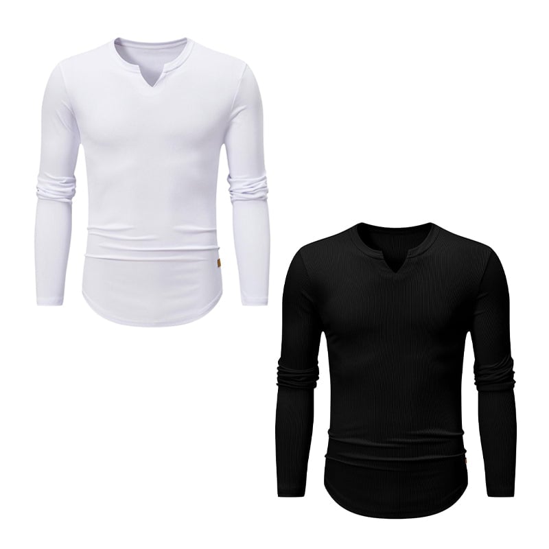 Men's Slim Fit V-Neck Longline Muscle Shirt