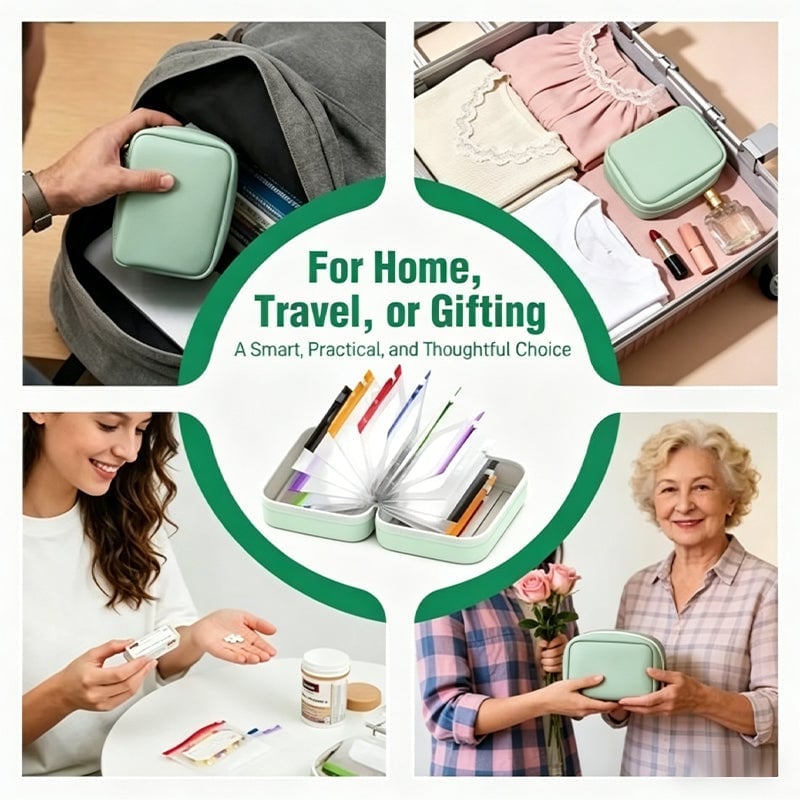 Premium Waterproof PU Travel Pill Organizer Set