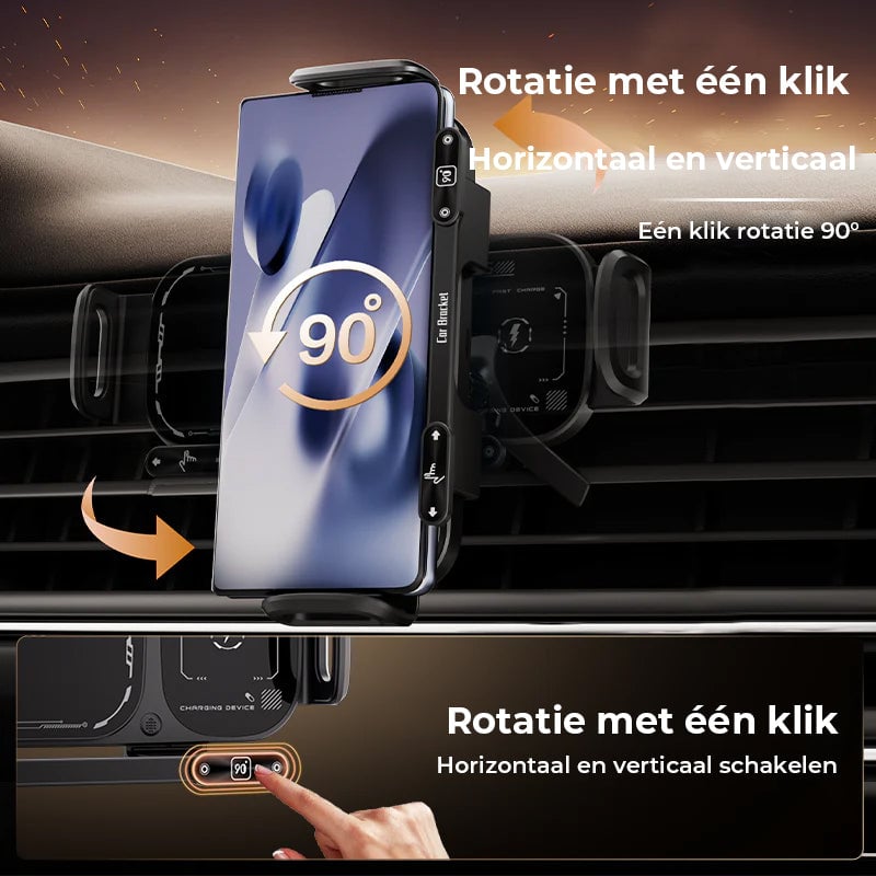 Draadloze oplaadbare roterende autohouder