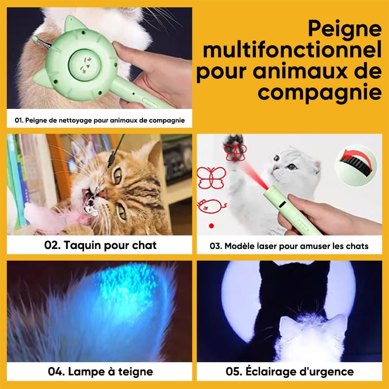 Peigne multifonctions pour animaux de compagnie