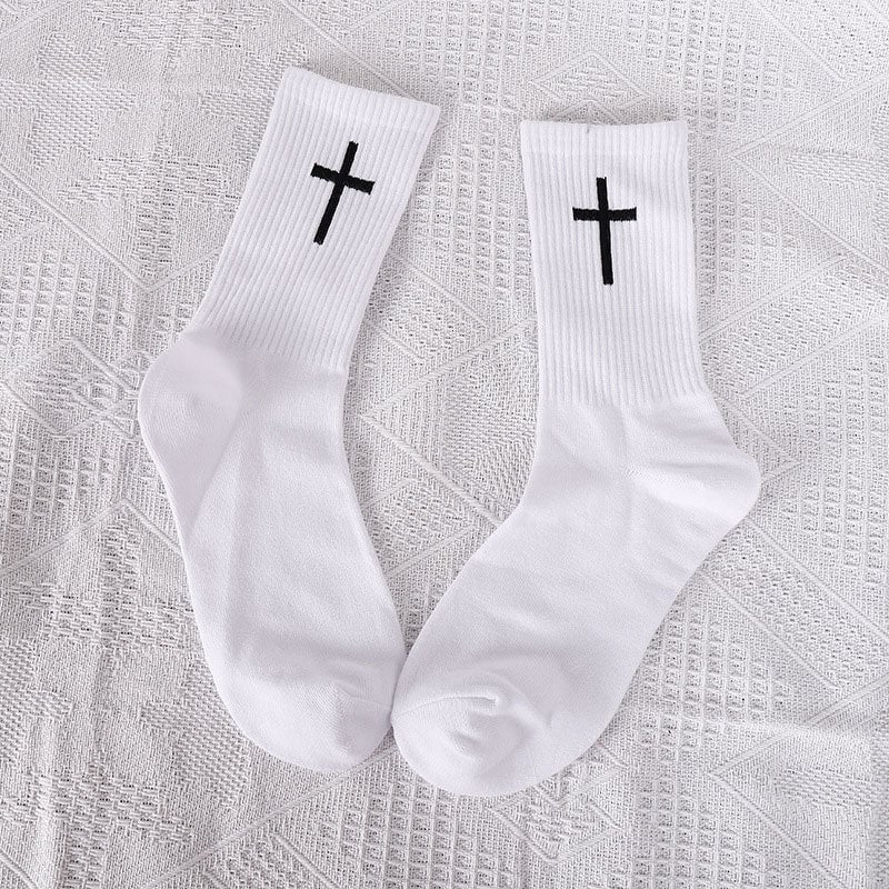 Cross Black And White Socks