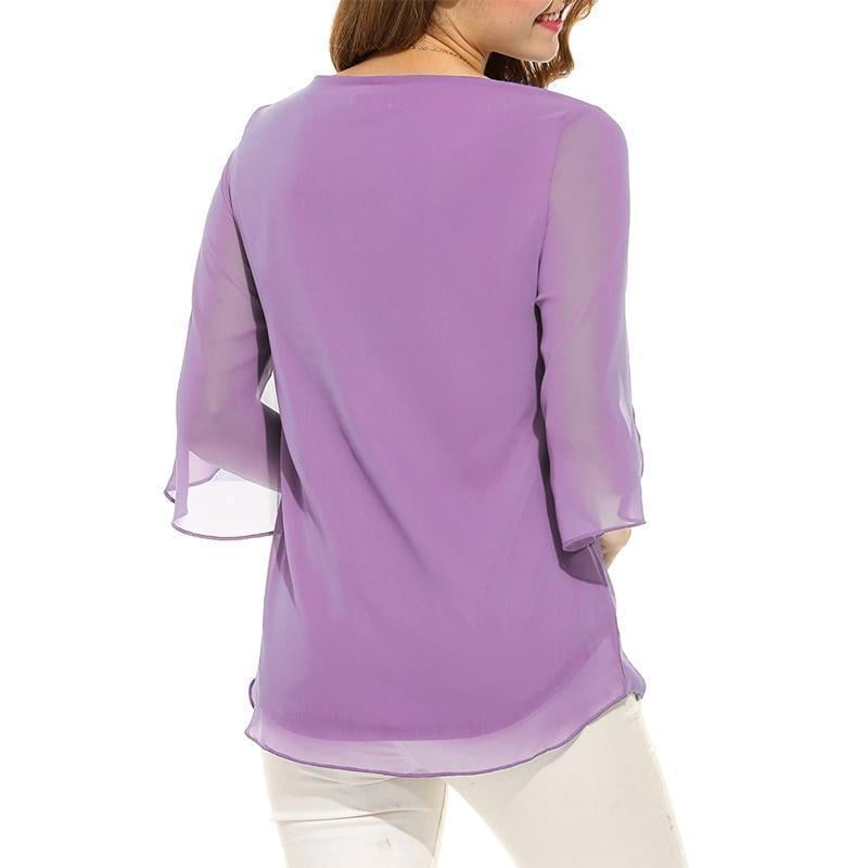 Blusas de gasa con manga acampanada