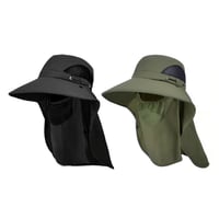 Men's Wide Brim Sun Hat with Removable Face Mask