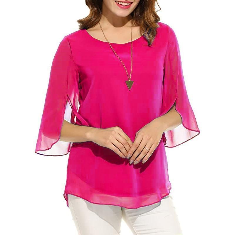 Blusas de gasa con manga acampanada