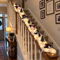 Penguin Christmas Stair Snow Decoration