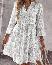 Floral V-Neck Cake Dress