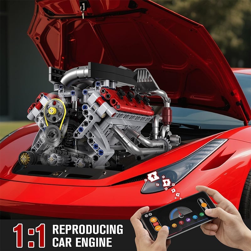 Sakerplus® V8 Working Car Engine Kit