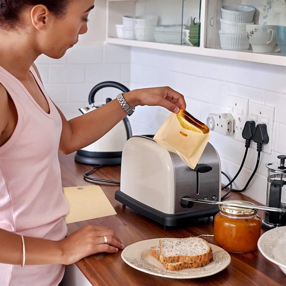 🍞Bequee Antihaft Toastabags für Mikrowelle,  Wiederverwendbar, 5er-Paket