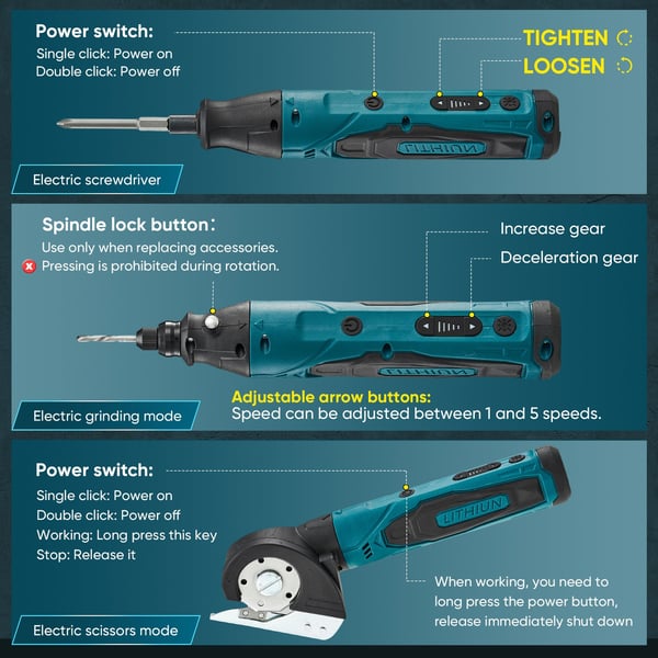 Sakerplus Cordless Multi Function Electric Screwdriver Set